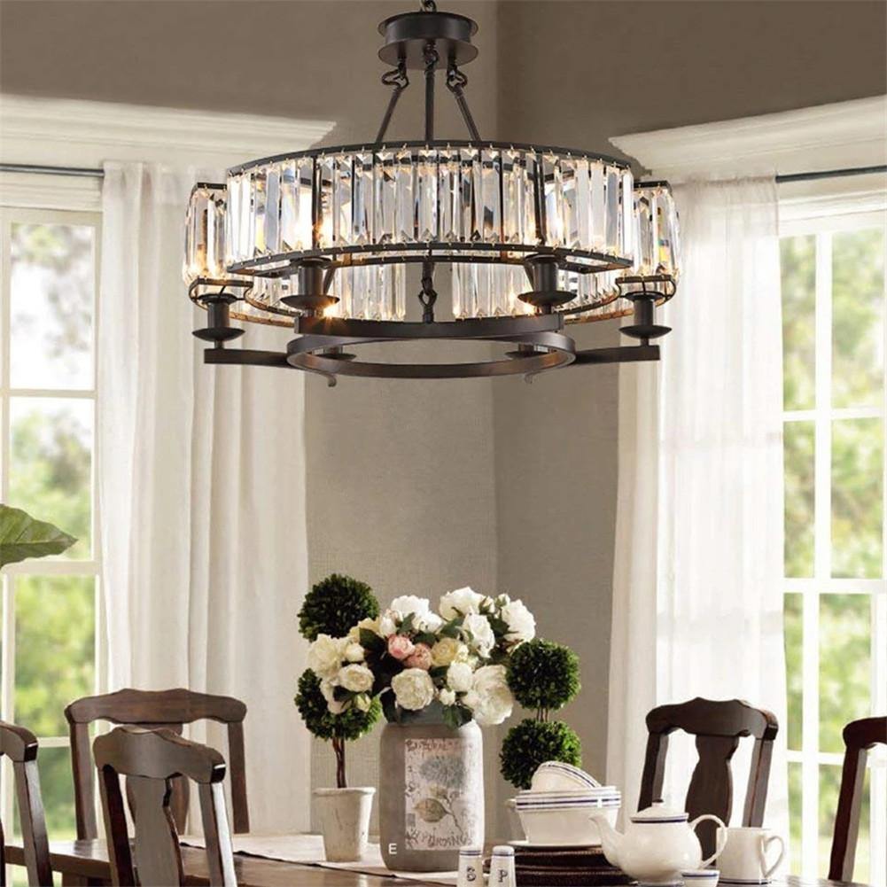 Farmhouse Antique Round Island Crystal Chandelier - 7PM LIGHTING