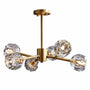 Retro Sputnik Brass Branch Cystal Chandelier Semi Flush Mount - 7PM LIGHTING