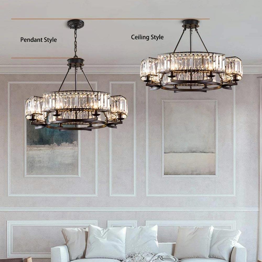 Industrial Farmhouse Crystal Chandelier - 7PM LIGHTING