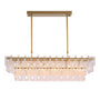 2-Tiered Rectangle CrystalChandelier Positive Display Light On