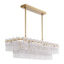 2-Tiered Rectangle CrystalChandelier Side Display Light Off
