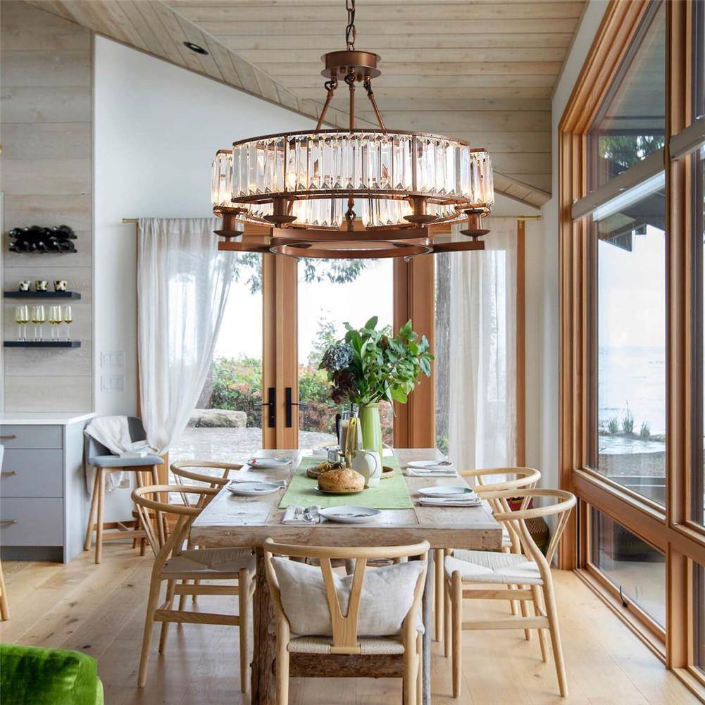 Industrial Farmhouse Crystal Chandelier - 7PM LIGHTING