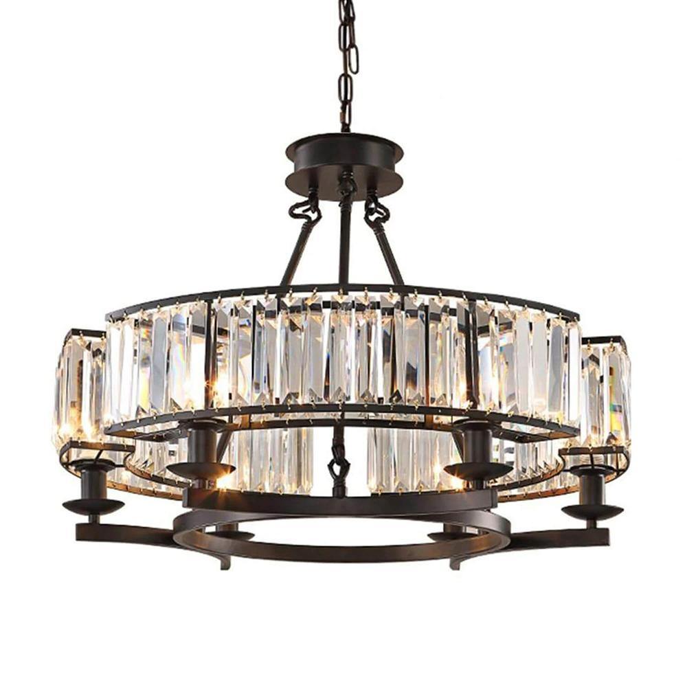 Industrial Farmhouse Crystal Chandelier - 7PM LIGHTING