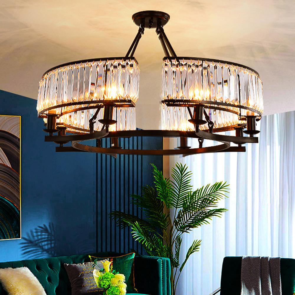 Industrial Farmhouse Crystal Chandelier - 7PM LIGHTING