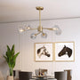 Retro Sputnik Brass Branch Cystal Chandelier Semi Flush Mount - 7PM LIGHTING