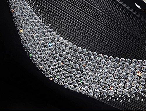 7PM Contemporary Staircase Moon Shaped Wave and Spiral Crystal Chandelier - 7PM LIGHTING