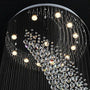 7PM Contemporary Staircase Moon Shaped Wave and Spiral Crystal Chandelier - 7PM LIGHTING