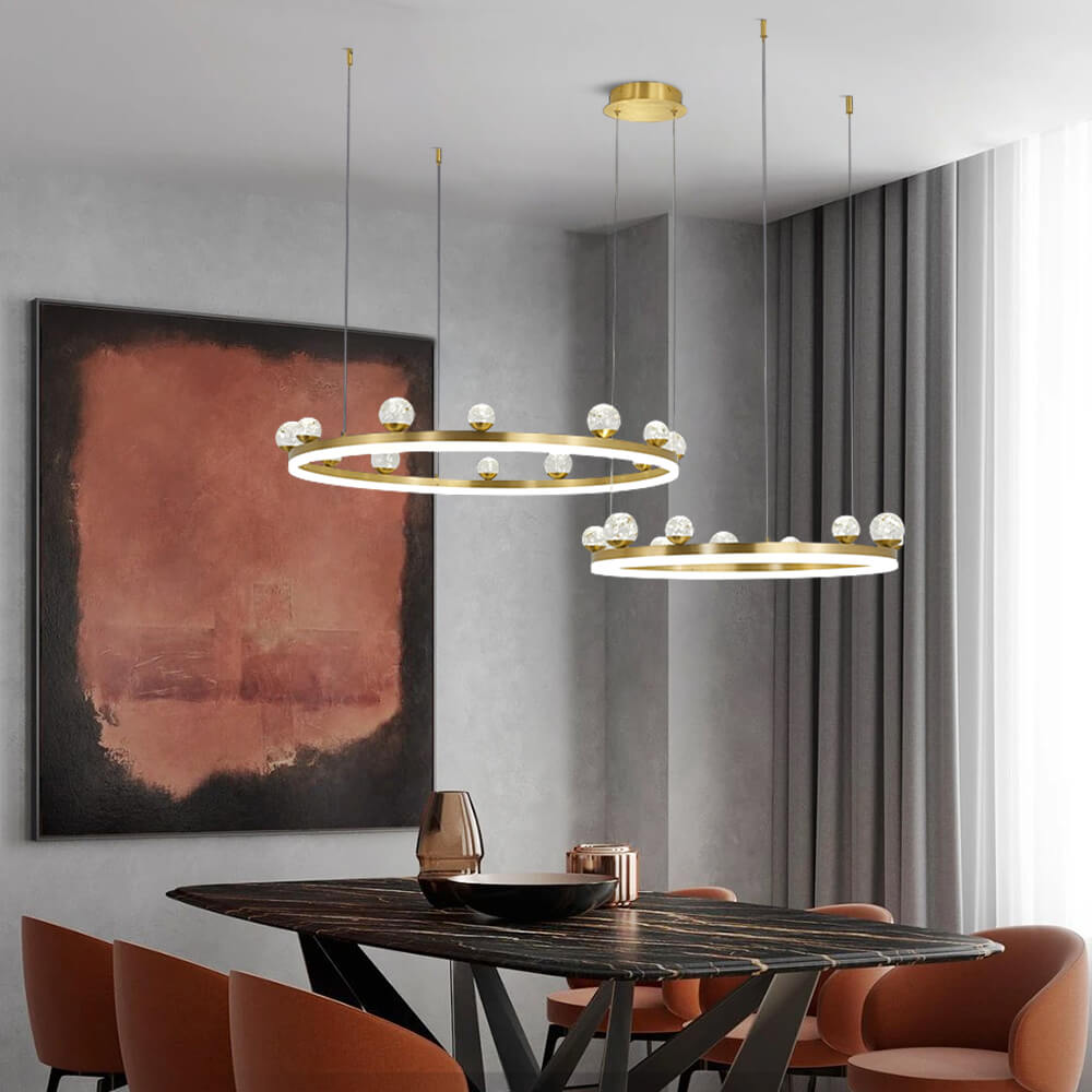 Brass Ring Suspension Light 2 Rings
