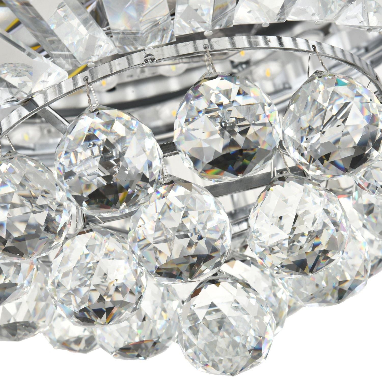 Crystal Ceiling Fans with Retractable Blades and Dimmable Lights, 36 Chrome - Details