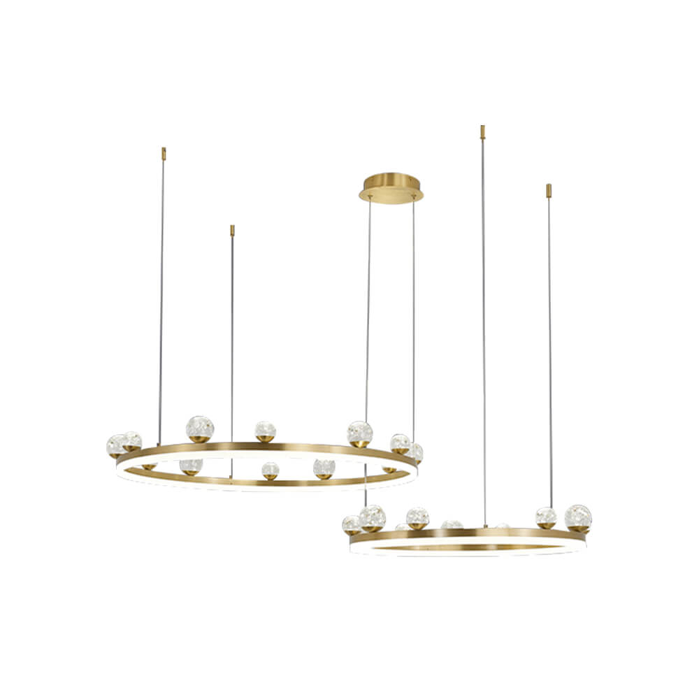 Crystal Ring LED Chandelier 2 Rings