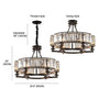 Industrial Farmhouse Crystal Chandelier - 7PM LIGHTING