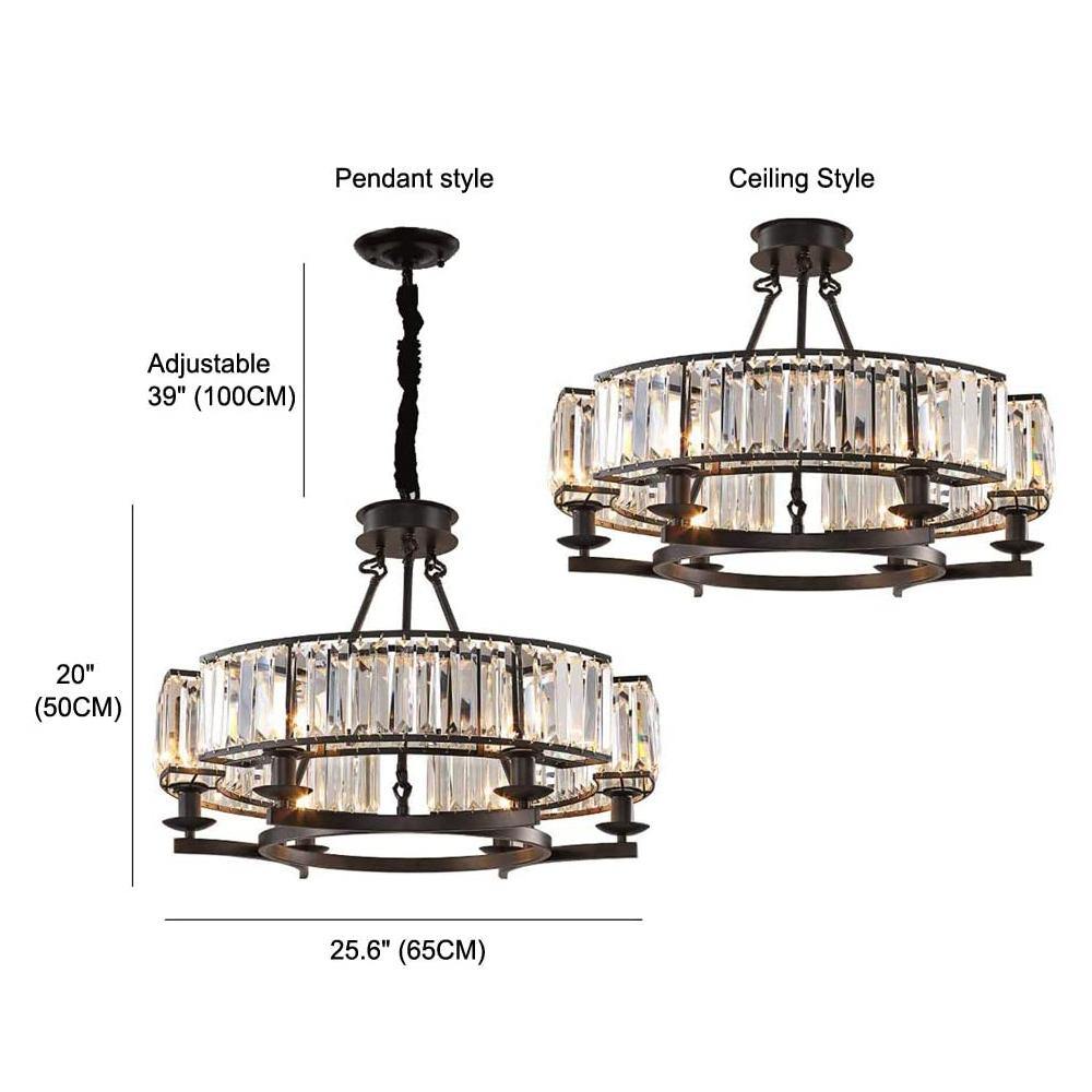 Industrial Farmhouse Crystal Chandelier - 7PM LIGHTING