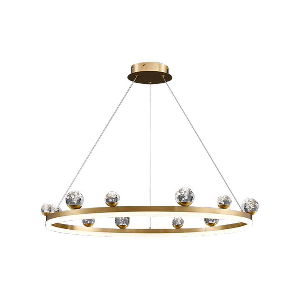 Gold Ring LED Pendant Light Single Ring