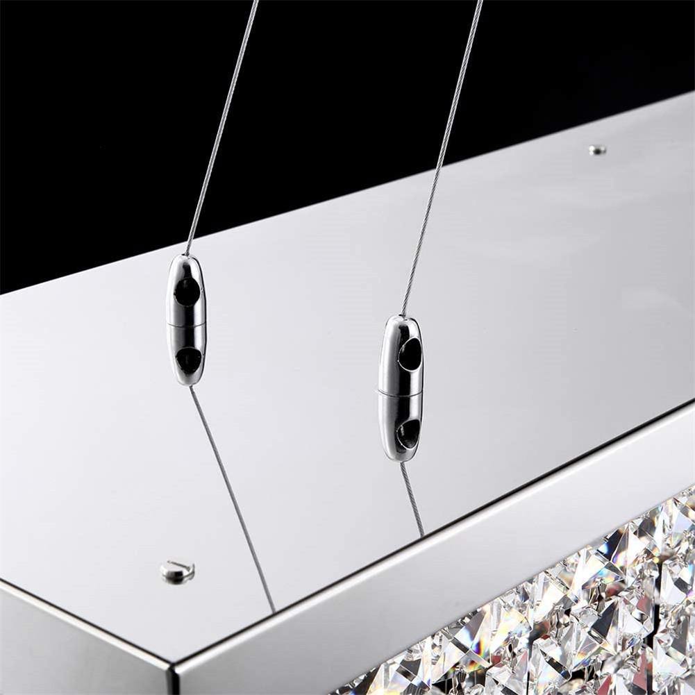 Contemporary Rectangle Crystal Chandelier Chrome - 7PM LIGHTING
