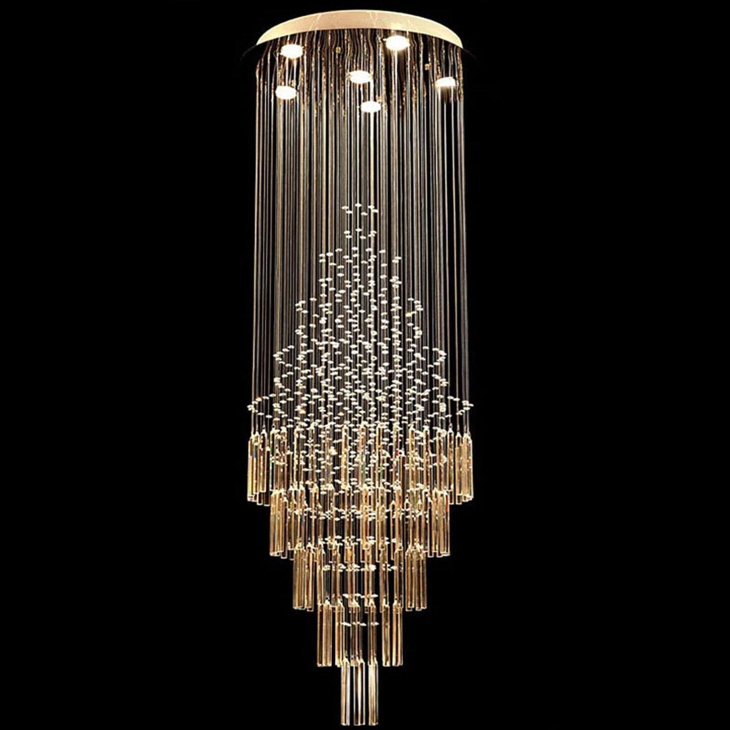 Multi-Layer Crystal Rods Chandelier Ceiling Light
