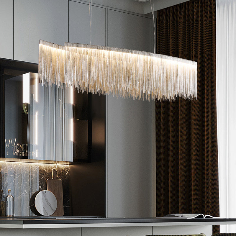 Postmodern Aluminum Tassel Linear Pendant Lighting