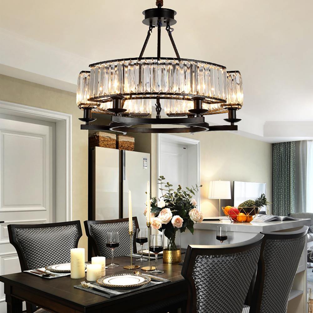 Industrial Farmhouse Crystal Chandelier - 7PM LIGHTING
