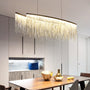 Post Modern Rectangle Aluminum Tassel Linear Chandelier - Dining room