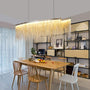 Post Modern Rectangle Aluminum Tassel Linear Chandelier - Dining room