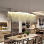 Post Modern Rectangle Aluminum Tassel Linear Chandelier - Island