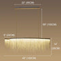 Post Modern Rectangle Aluminum Tassel Linear Chandelier - Dimension