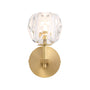 Short Pole Brass Crystal Wall Light Positive Dispaly Light Off