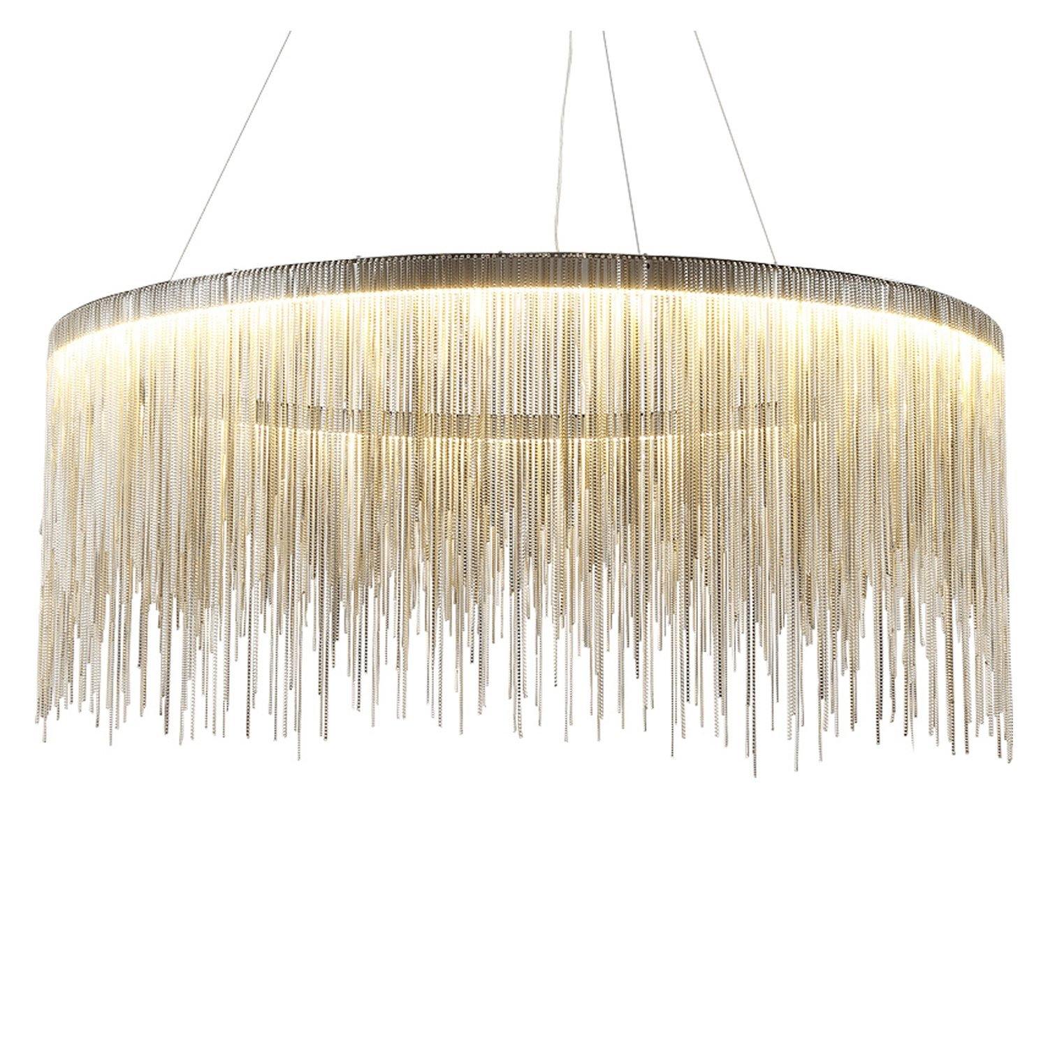 Modern Round Aluminum Tassel Linear Chandelier