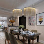 Modern Round Aluminum Tassel Linear Chandelier - Dining room