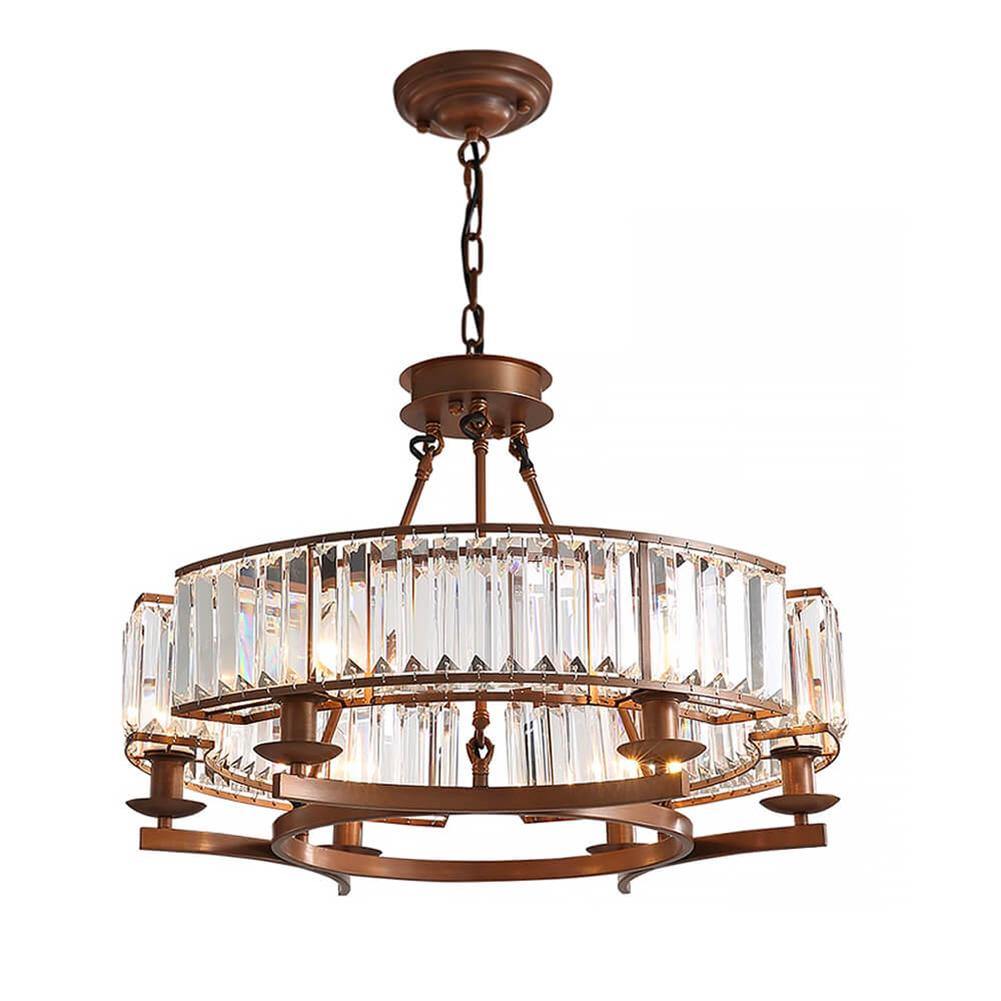Farmhouse Antique Round Island Crystal Chandelier - 7PM LIGHTING