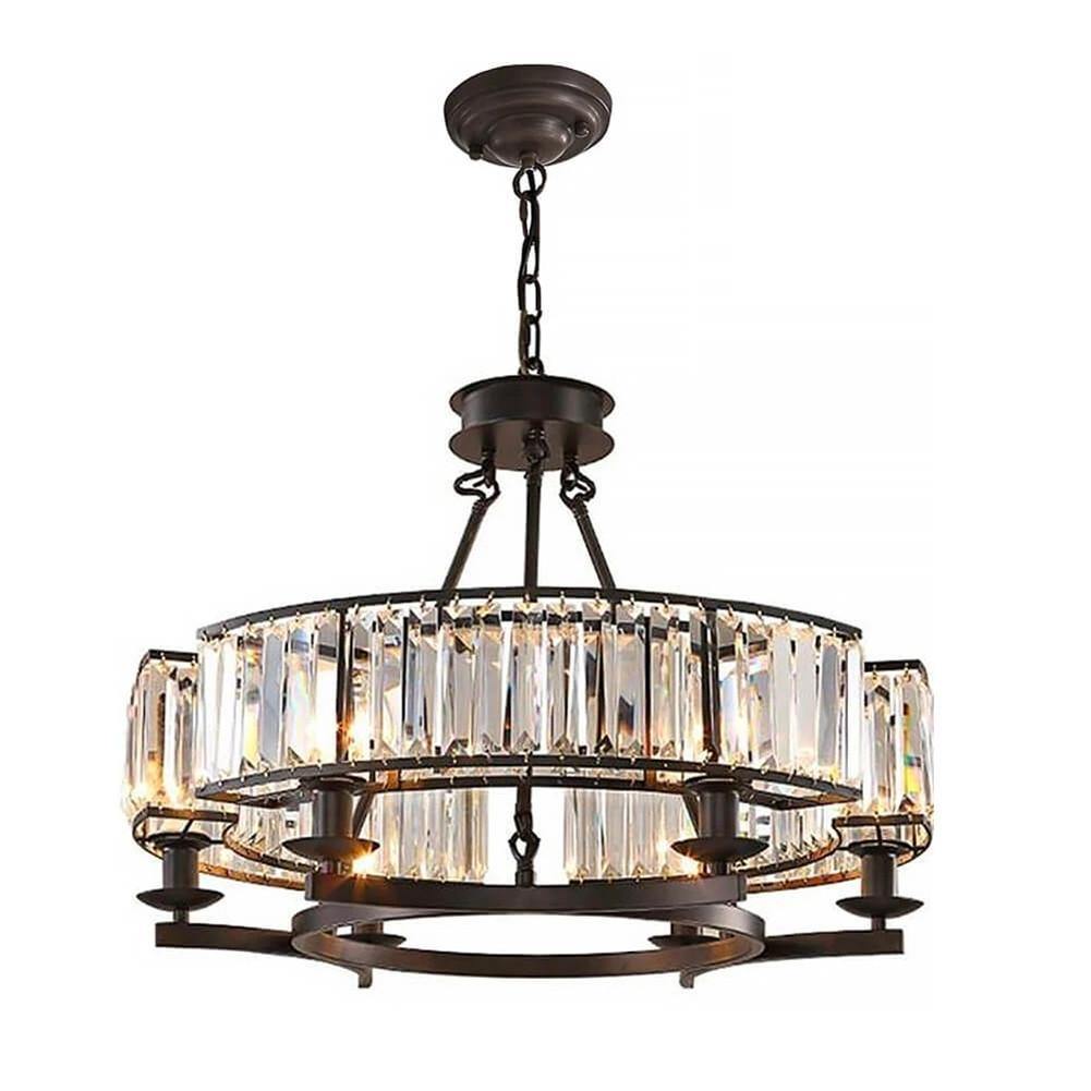 Farmhouse Antique Round Island Crystal Chandelier - 7PM LIGHTING